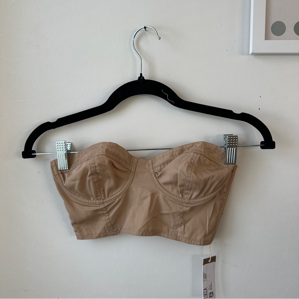 Nude Strapless Bustier Top